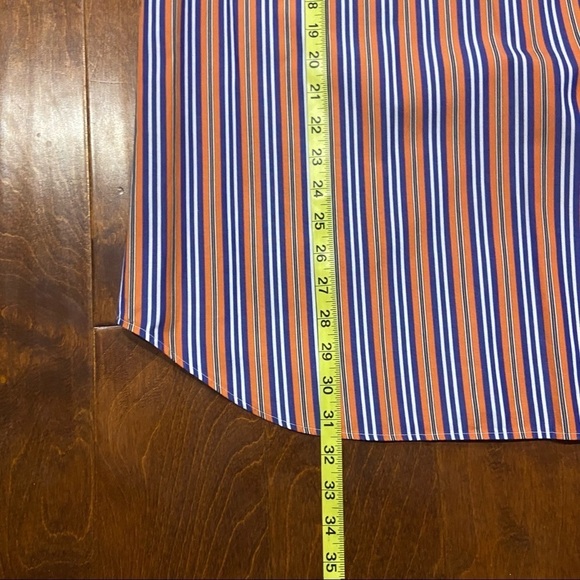 Polo Ralph Lauren Vintage Striped Shirt Blue Orange Size XL - Picture 6 of 7